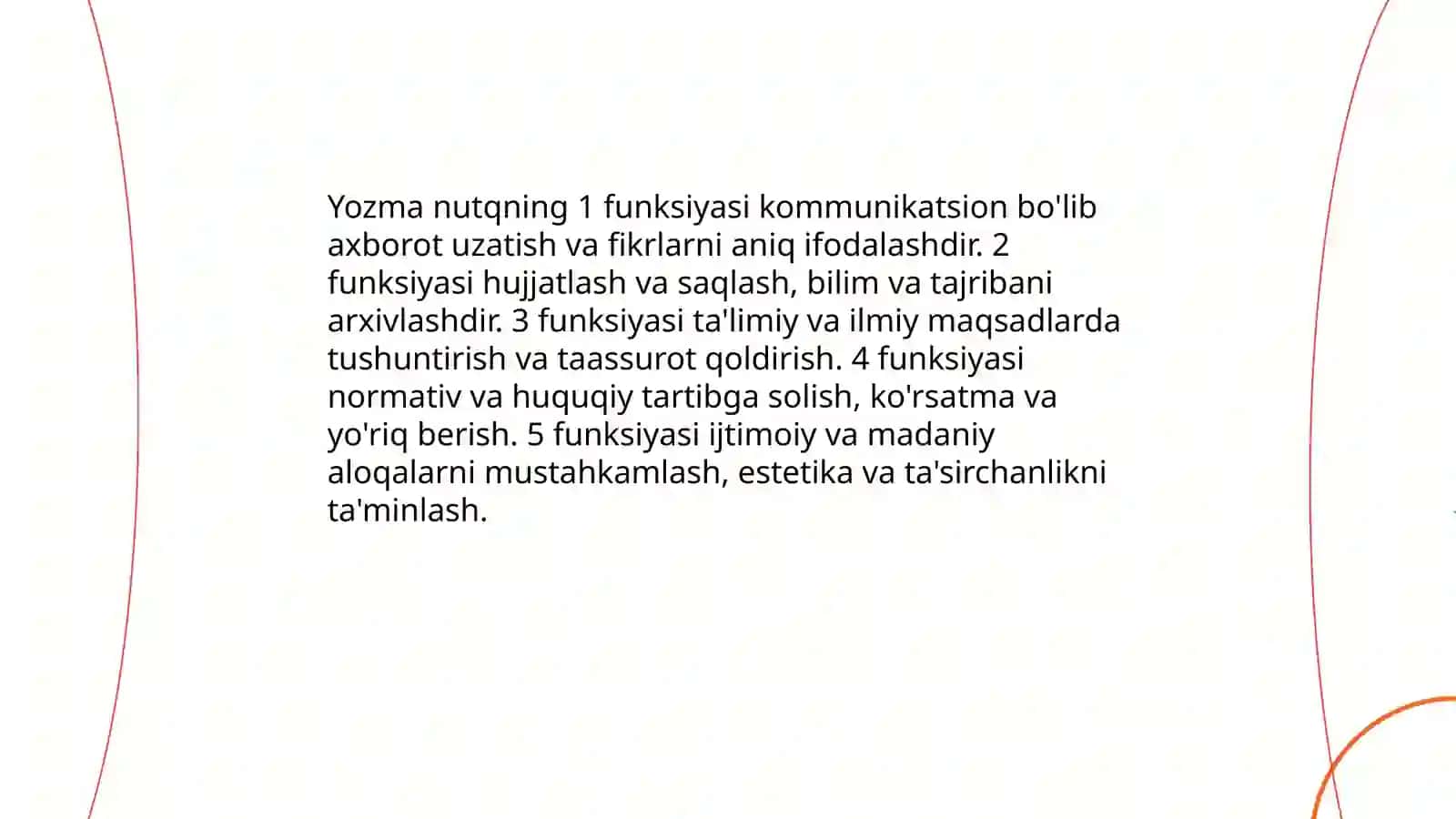 Yozma Nutq va unga Qo'yiladigan Talablar 4