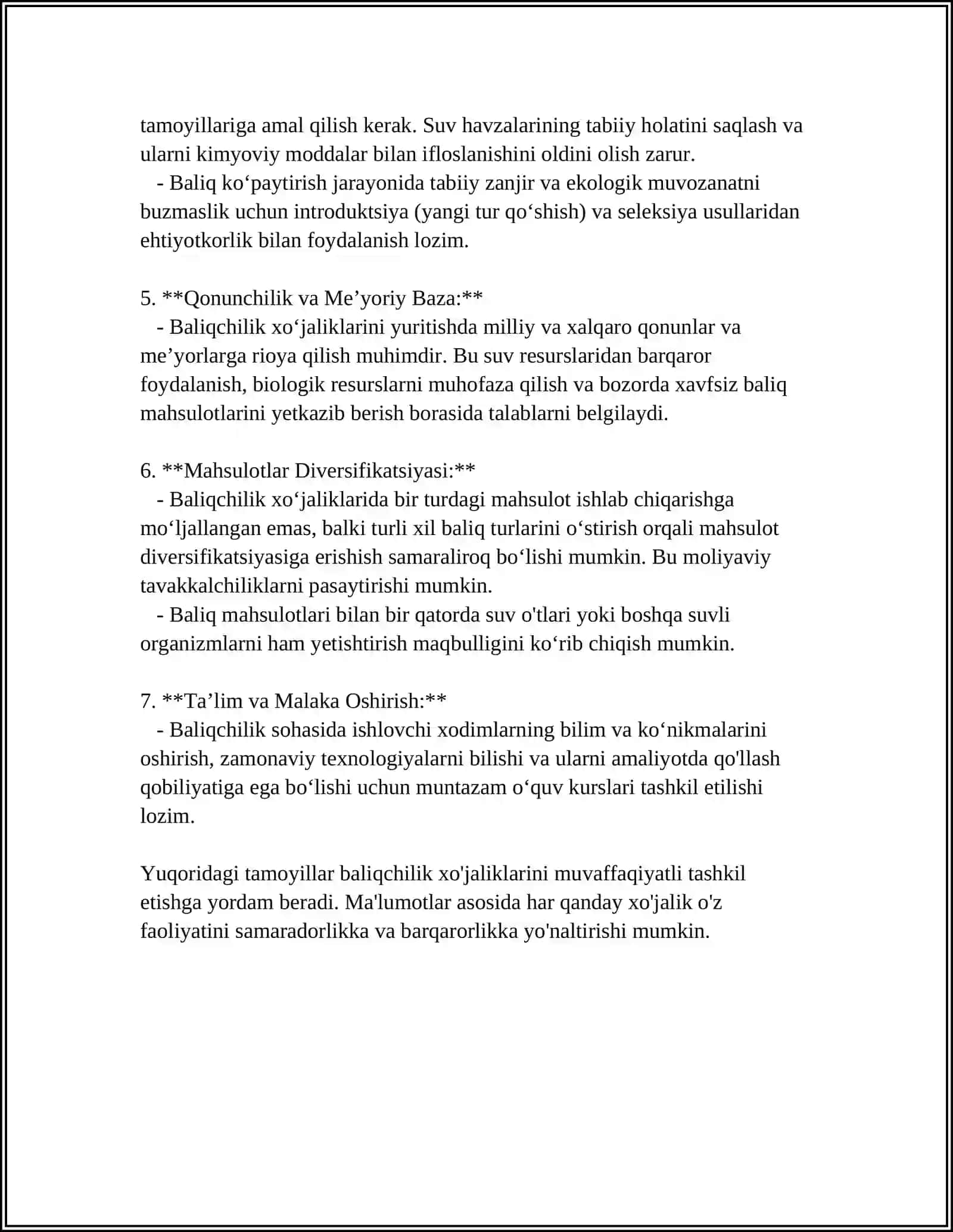 BALIQCHILIK XO'JALIGINI BOSHQARISH FORMASI 4