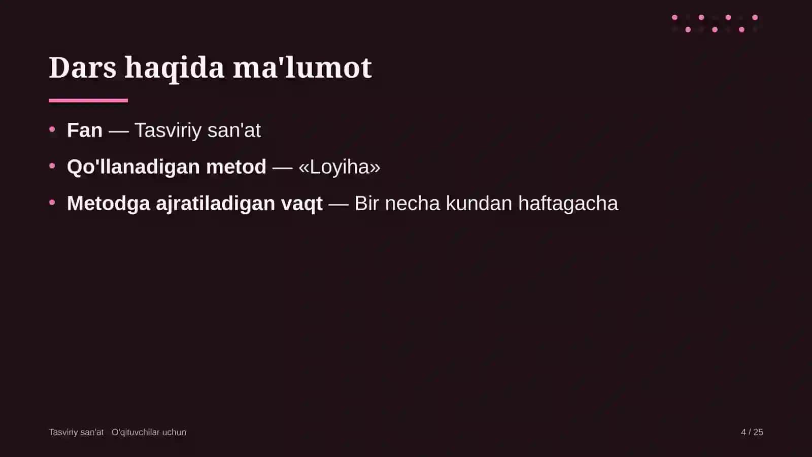 tasviriy san'at darslarida loyiha metodidan foydalanish 9418 4