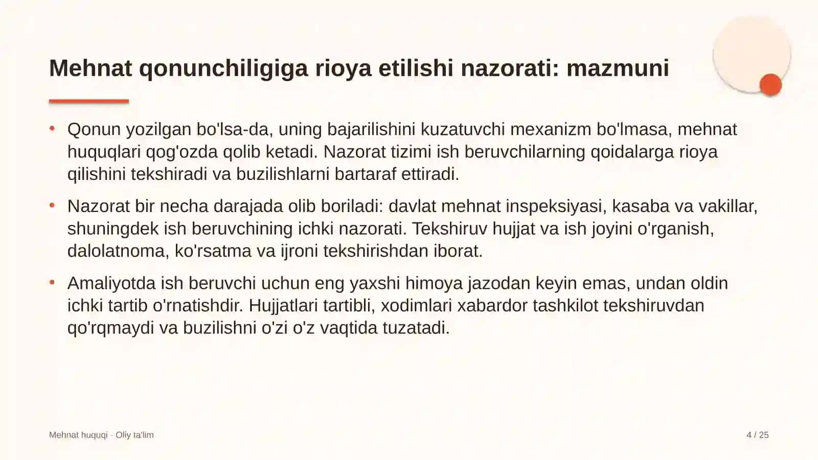 Yuridik maslahatxonalarda mehnat qonunchiligiga rioya etilishi ustidan nazorat 4