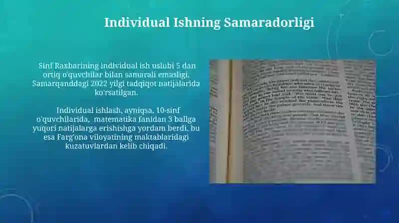 Sinf Raxbarining shaxs va jamoani oʻrganishi 4