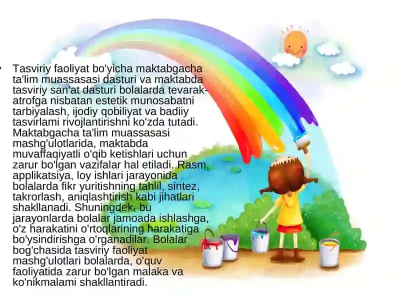 Tasviriy faoliyat mashg'ulotlarida bolalarni maktabga tayyorlash 4