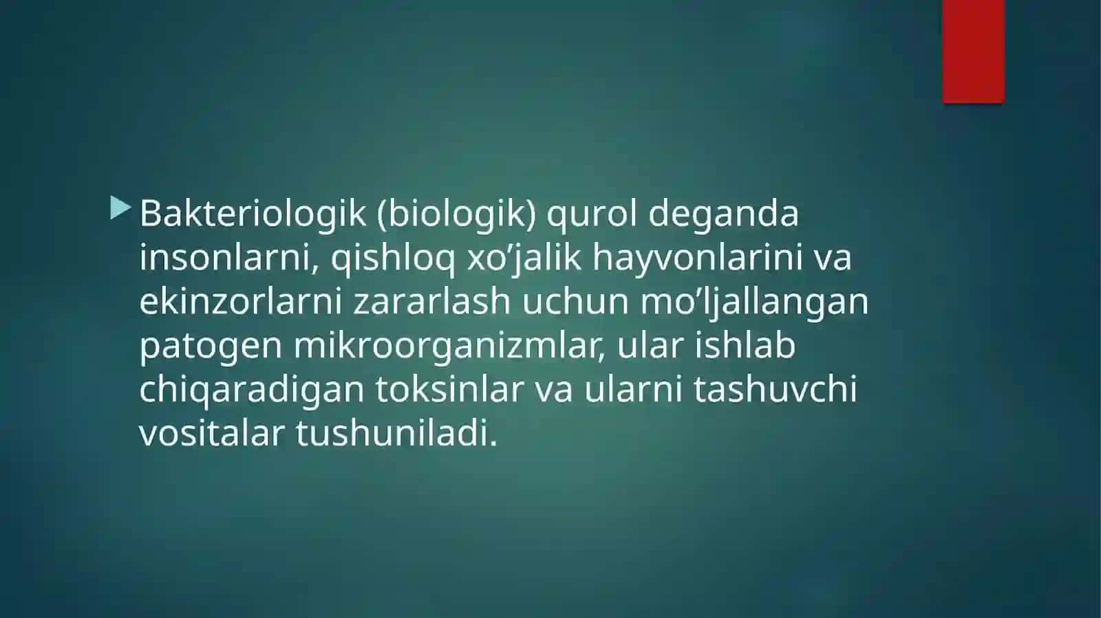 BAKTERIOLOGIK(BIOLOGIK)VOSITALAR BILAN ZARARLANGAN O’CHOQDA EPEDEMIYAGA QARSHI CHORA-TADBIRLAR 4