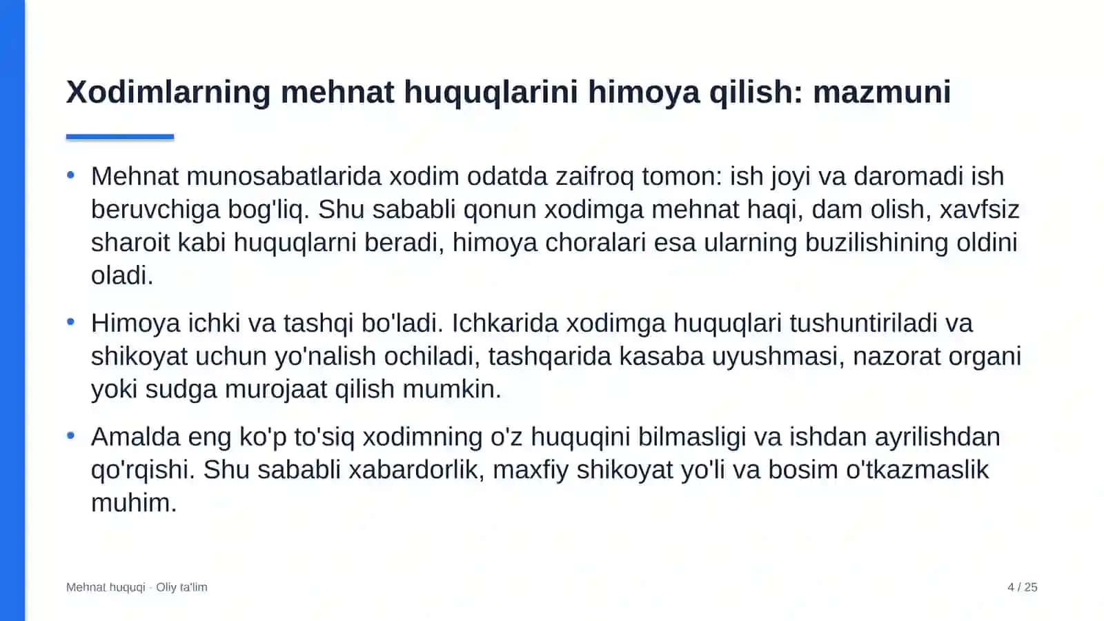 Yuk tashish kompaniyalarida xodimlarning mehnat huquqlarini himoya qilish 4