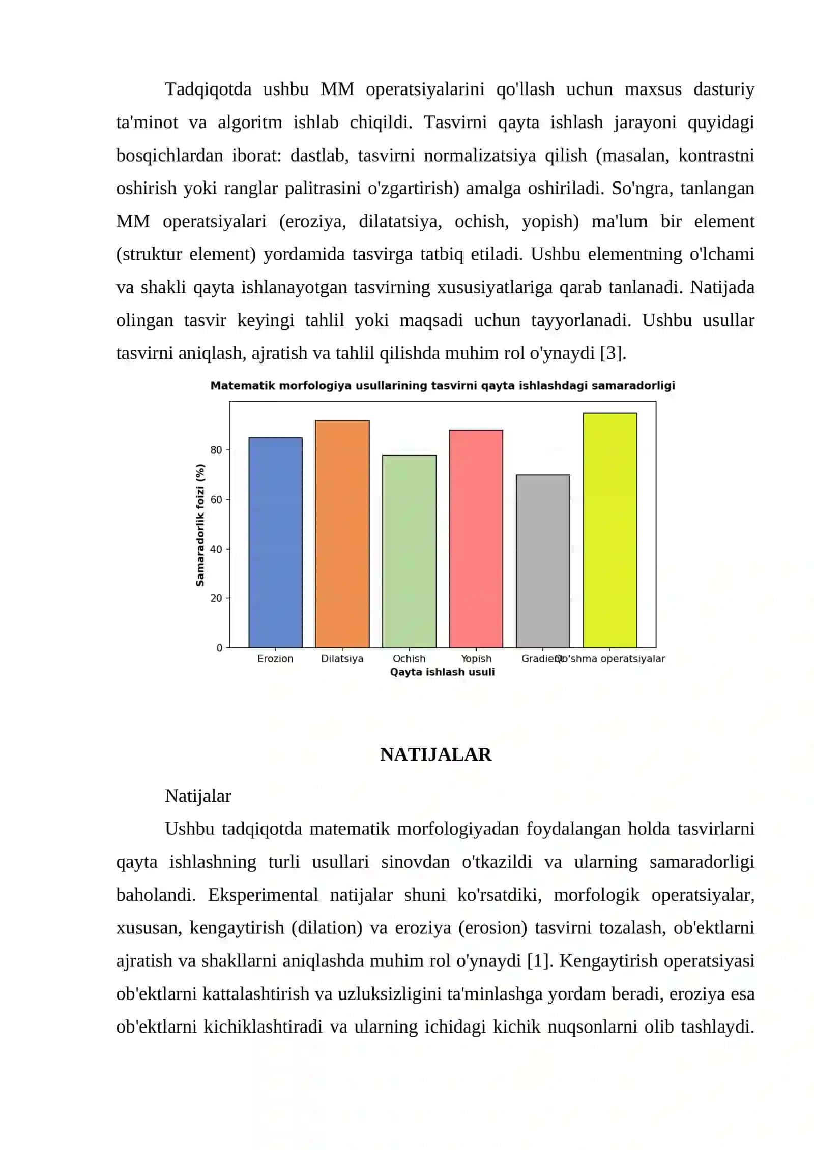 MATEMATIK MORFOLOGIYA YORDAMIDA TASVIRLARNI QAYTA ISHLASH 4