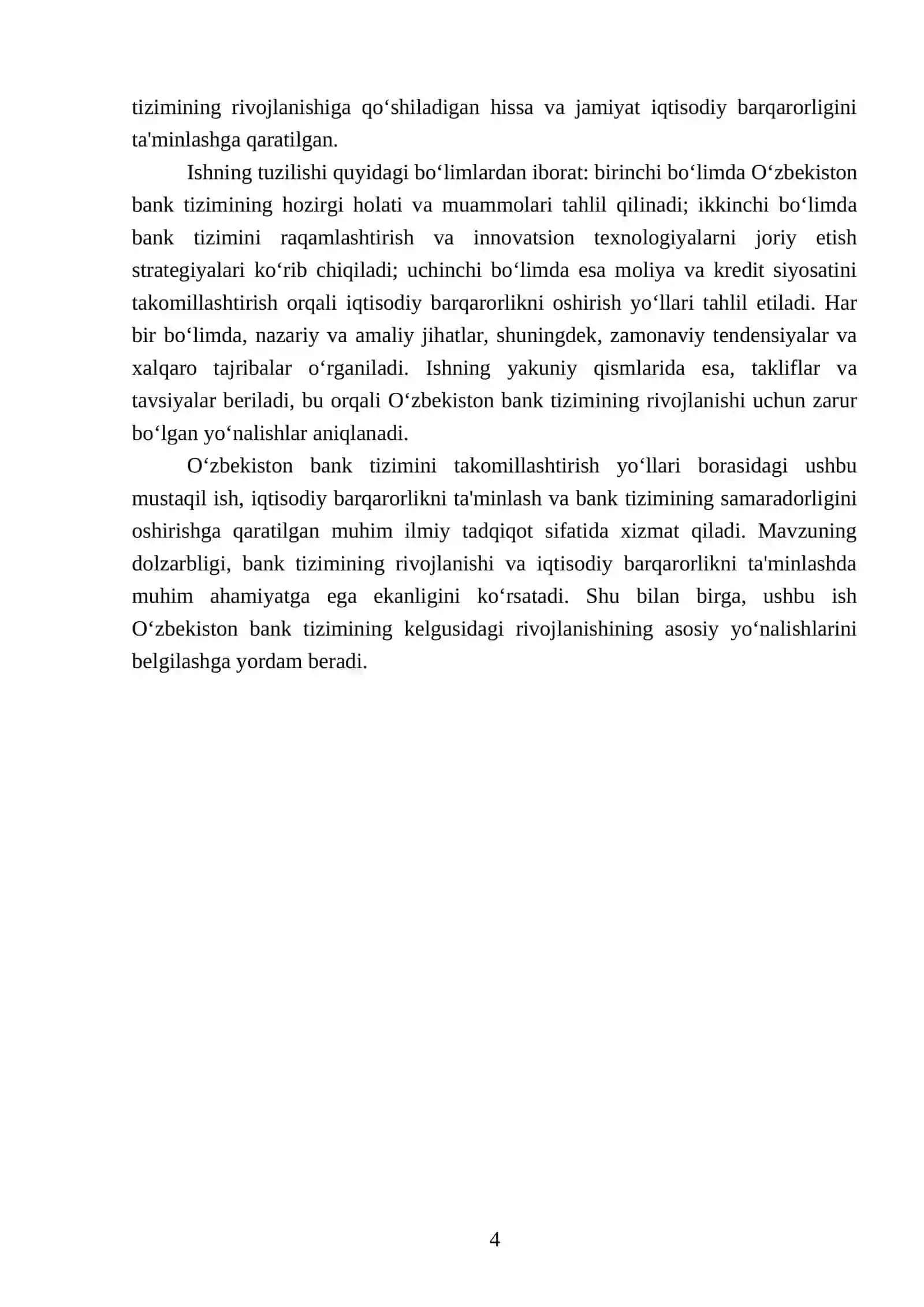 O‘zbekistonda bank tizimini takomillashtirish yo‘llari 4