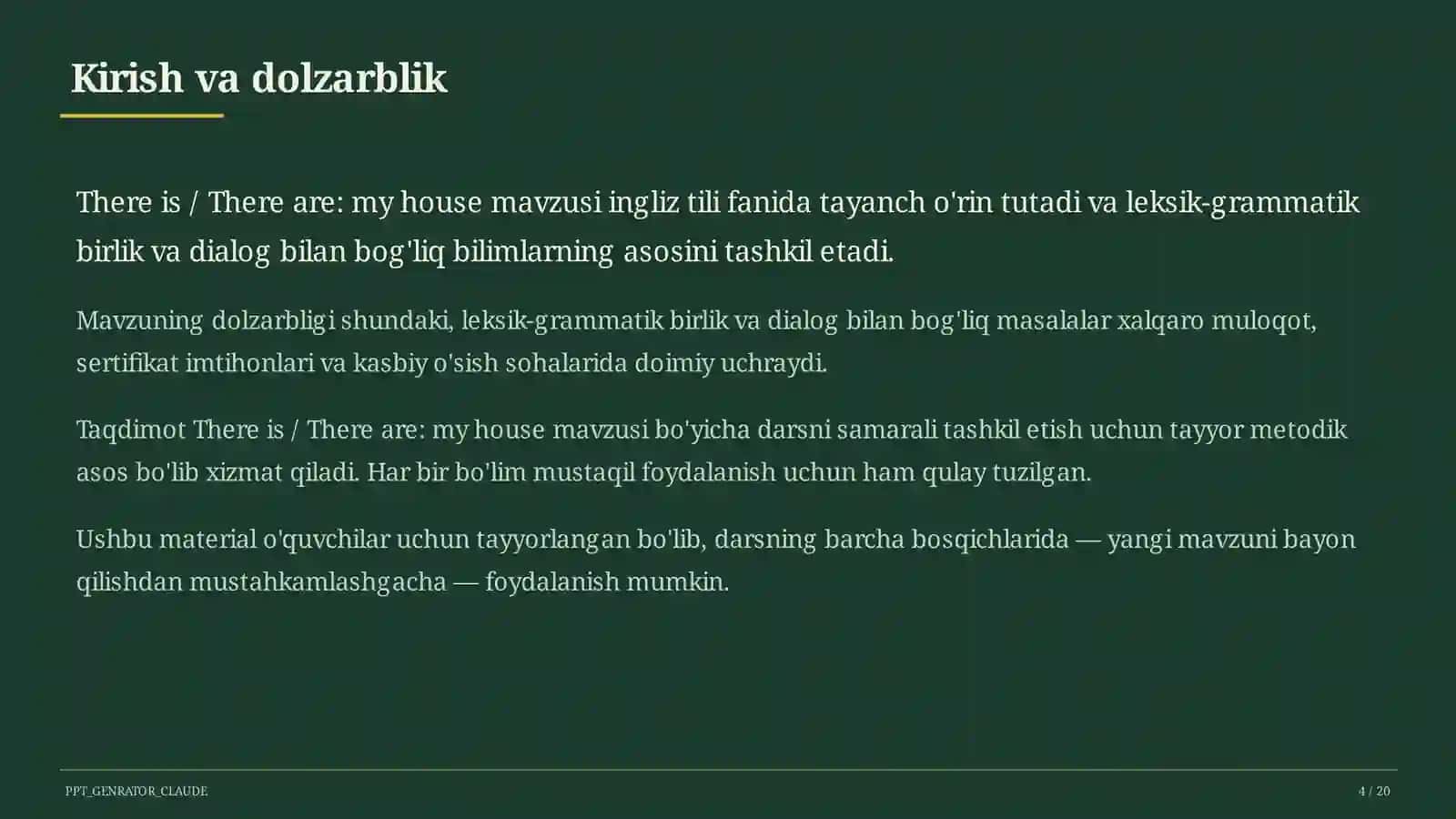 Ingliz tili (1–11) — o'quvchilar uchun 4
