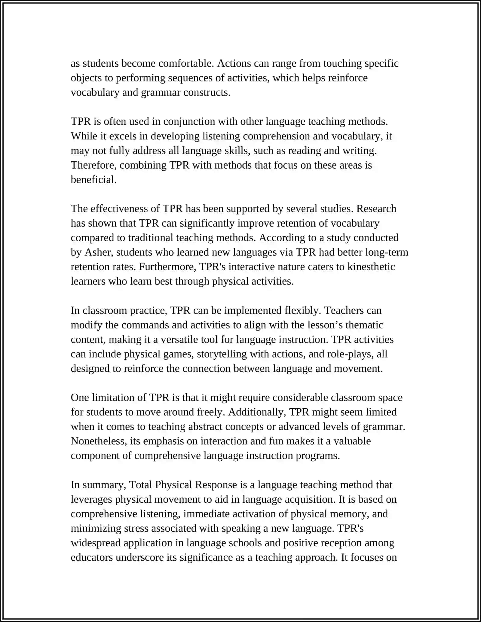 Total Physical Response (TPR) 4