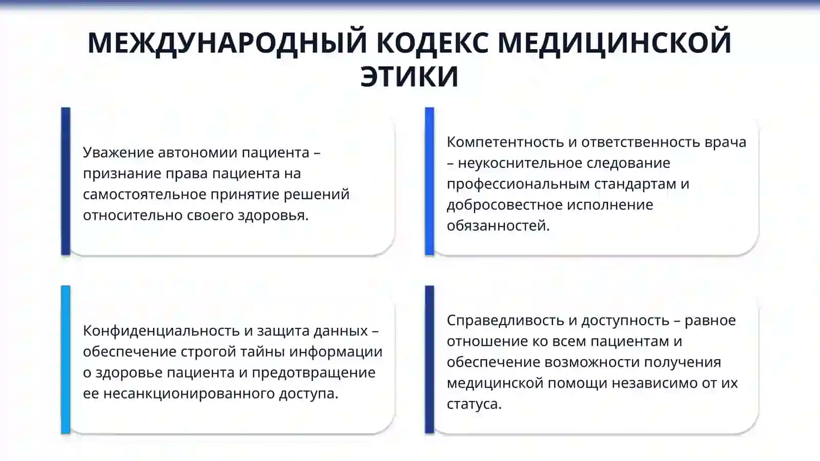Деонтология и медицинская этика в стоматологии. Международный кодекс медицинской этики. Особенности взаимоотношений медицинских работников и пациентов. 4