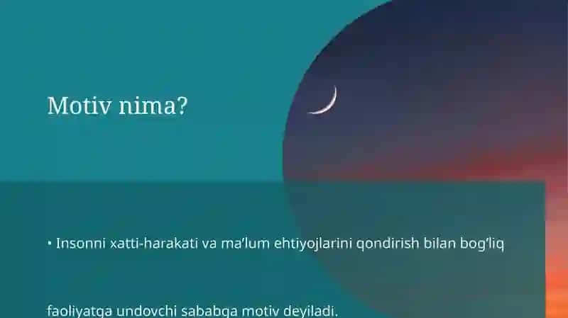 Psixologiya fanidagi "Motiv va Motivatsiya Muammosi" 4