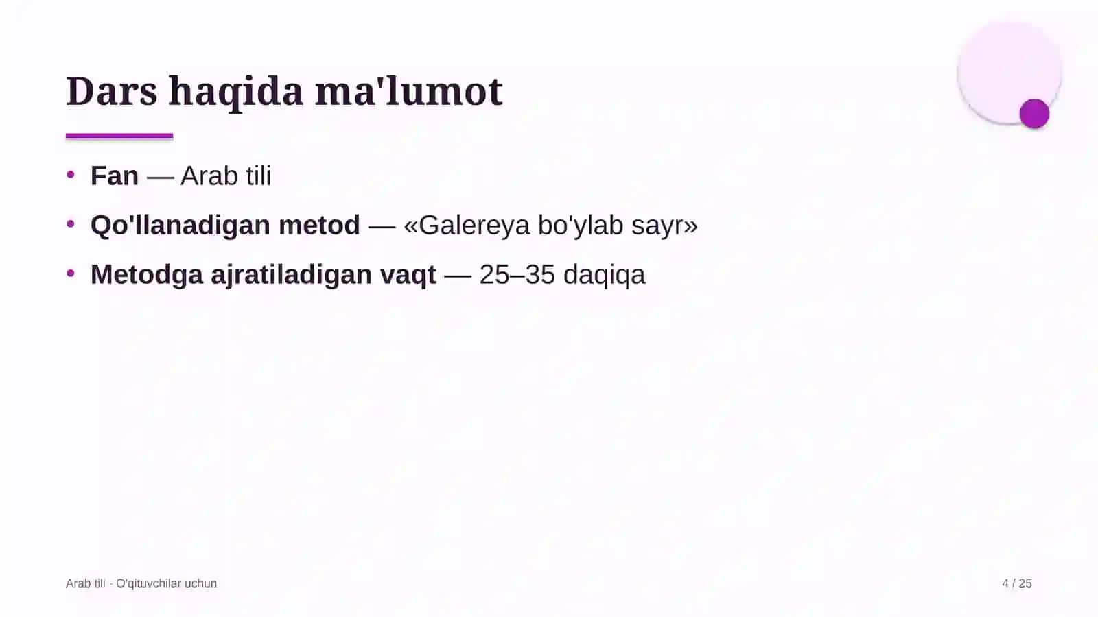 arab tili darslarida galereya bo'ylab sayr metodidan foydalanish 4742 4