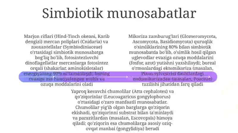 Mikroorganizmlar, hayvonlar hamda hashorotlar oʻzaro munosabatlari 4