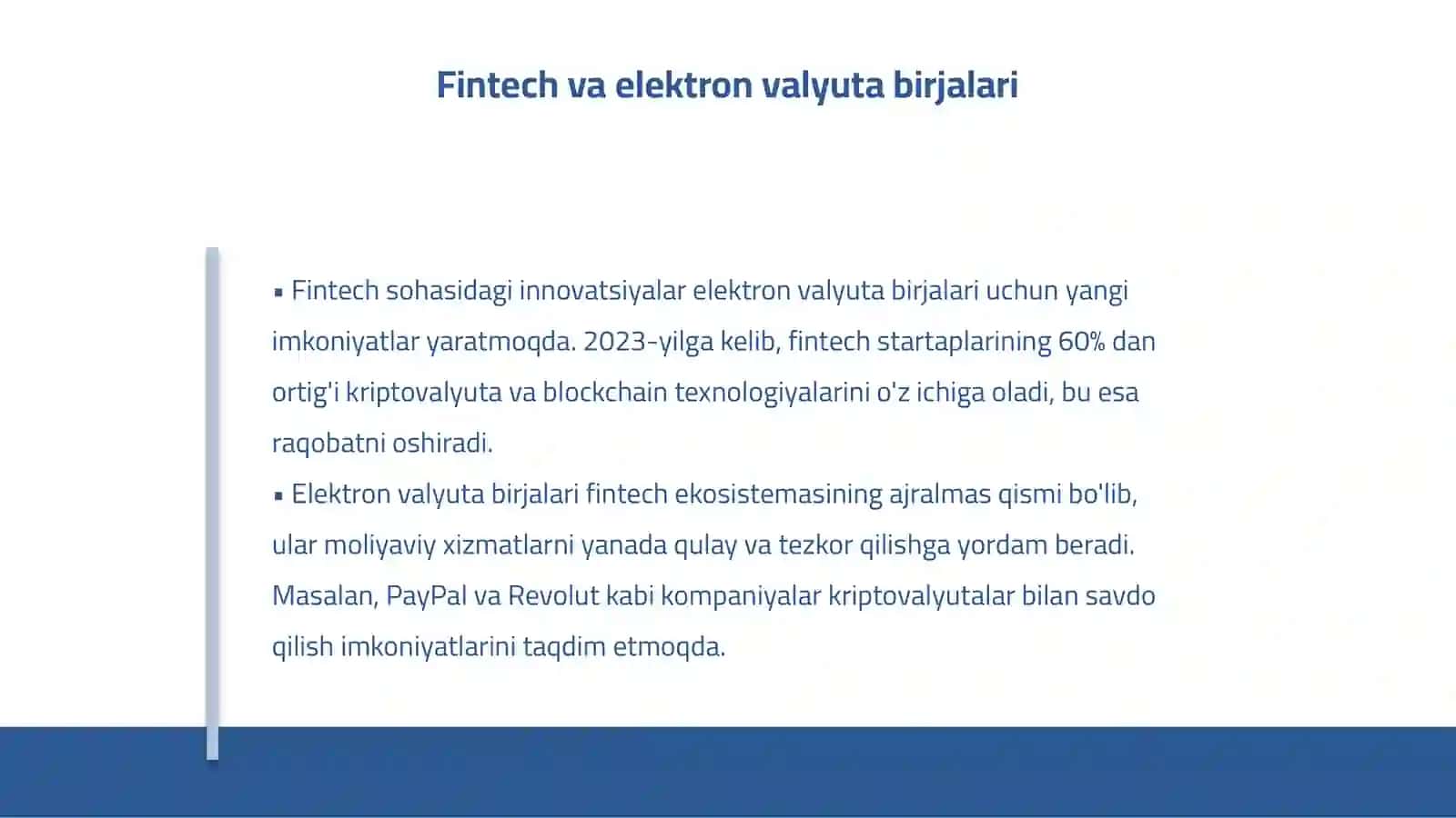 Elektron valyuta birjalari (FX Fintech) 4