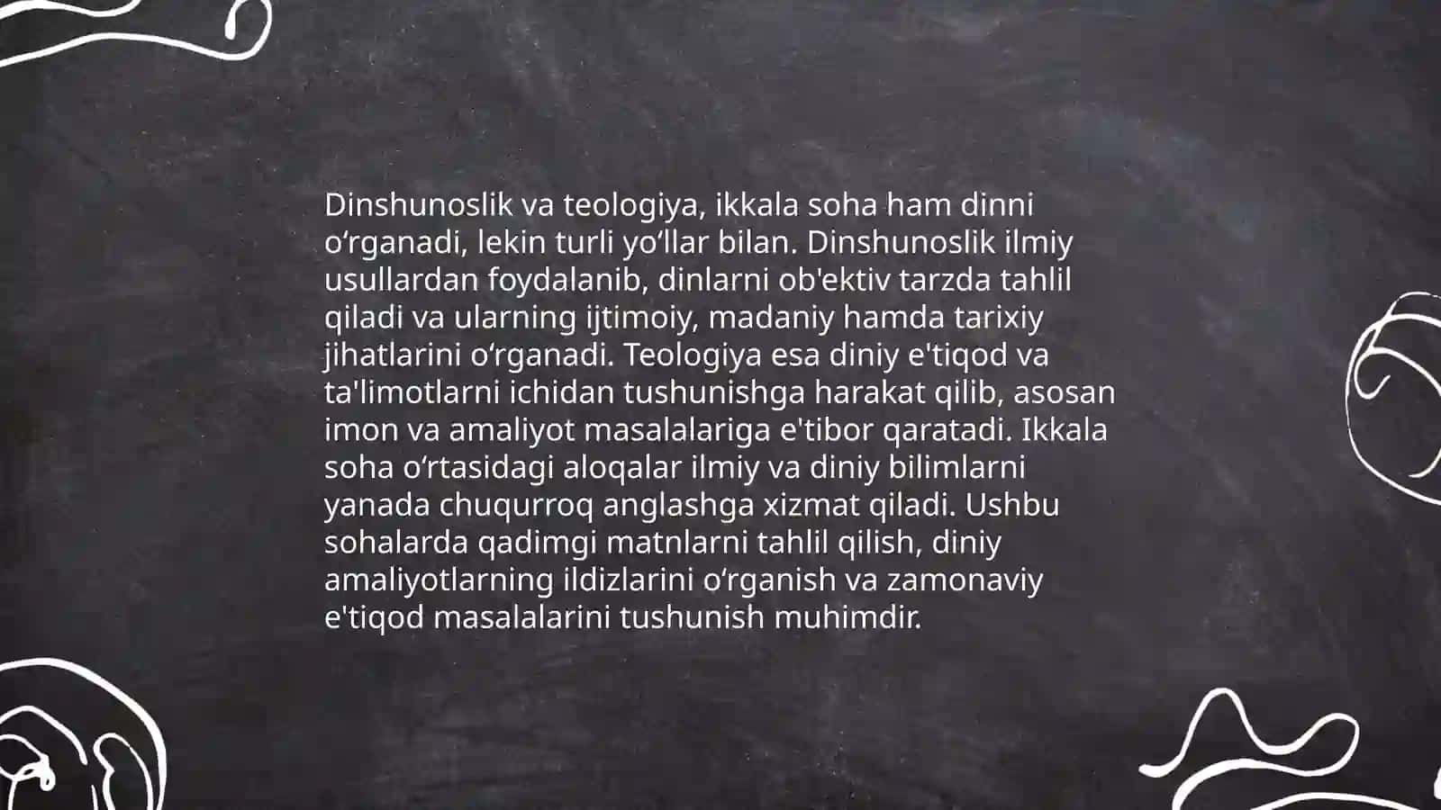 Dinshunoslikning o'ziga xos xususiyatlari 4
