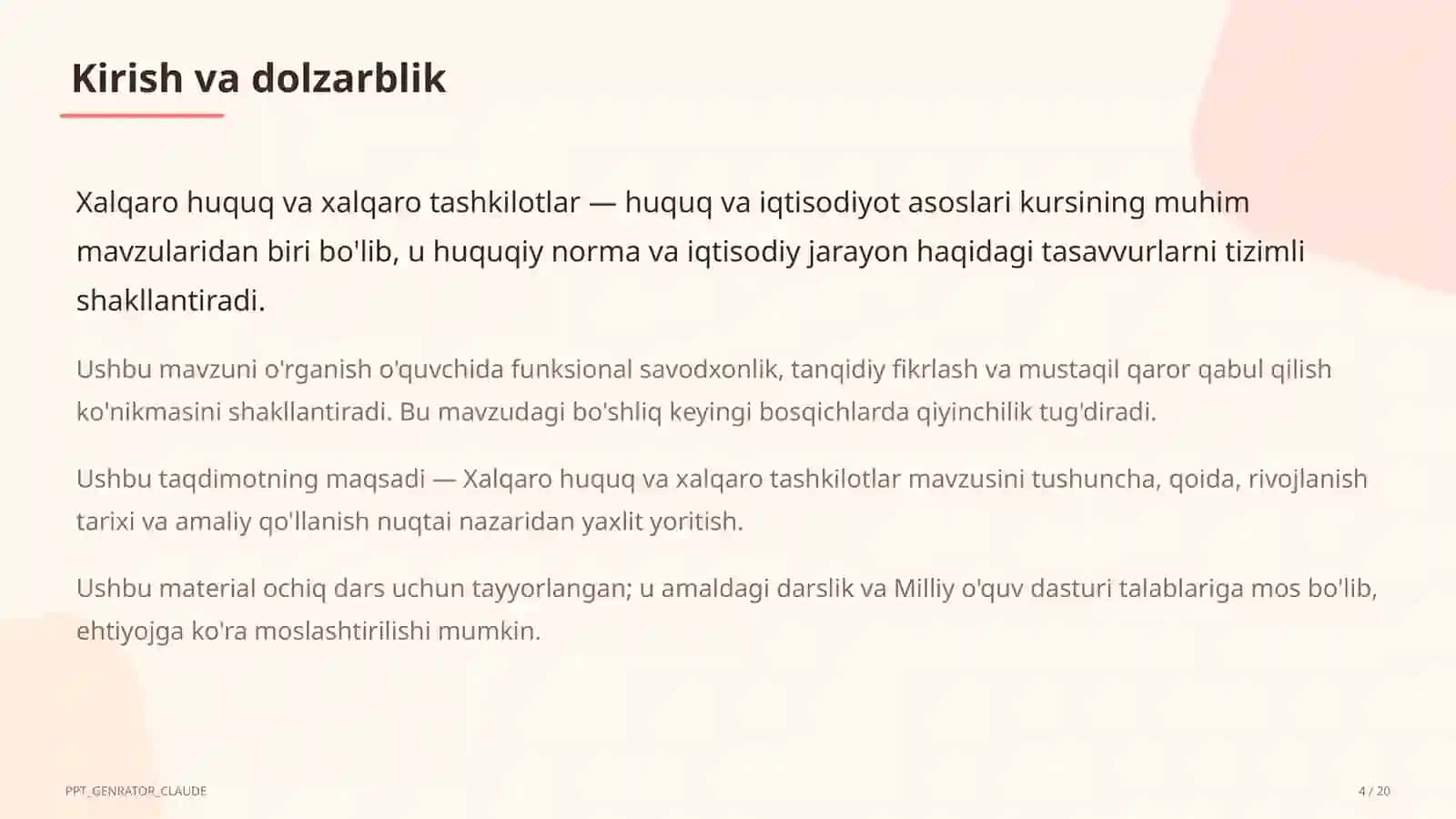 Xalqaro huquq va xalqaro tashkilotlar (11-sinf) 4