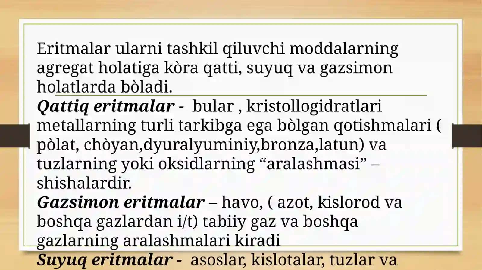 Eritmalar va ularning xossalari 4