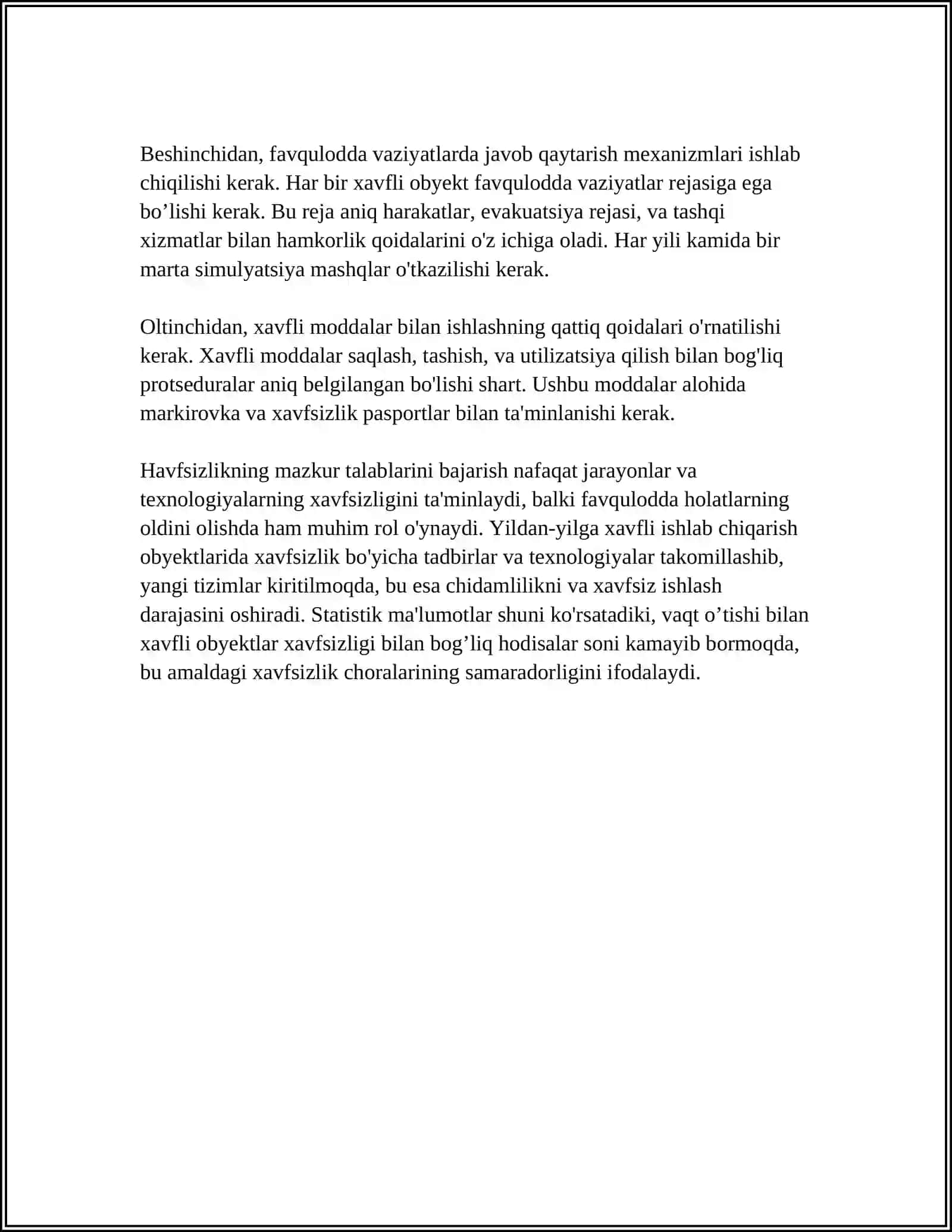 TASHKILOTLARDAGI MEHNATNI MUHOFAZA QILISH VA SANOAT XAVFSIZLIGINI BOSHQARISHDAGI XAVFLI OBEKTLARI 4