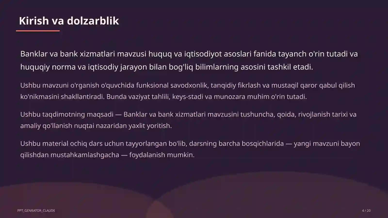 Banklar va bank xizmatlari (10-sinf) 4