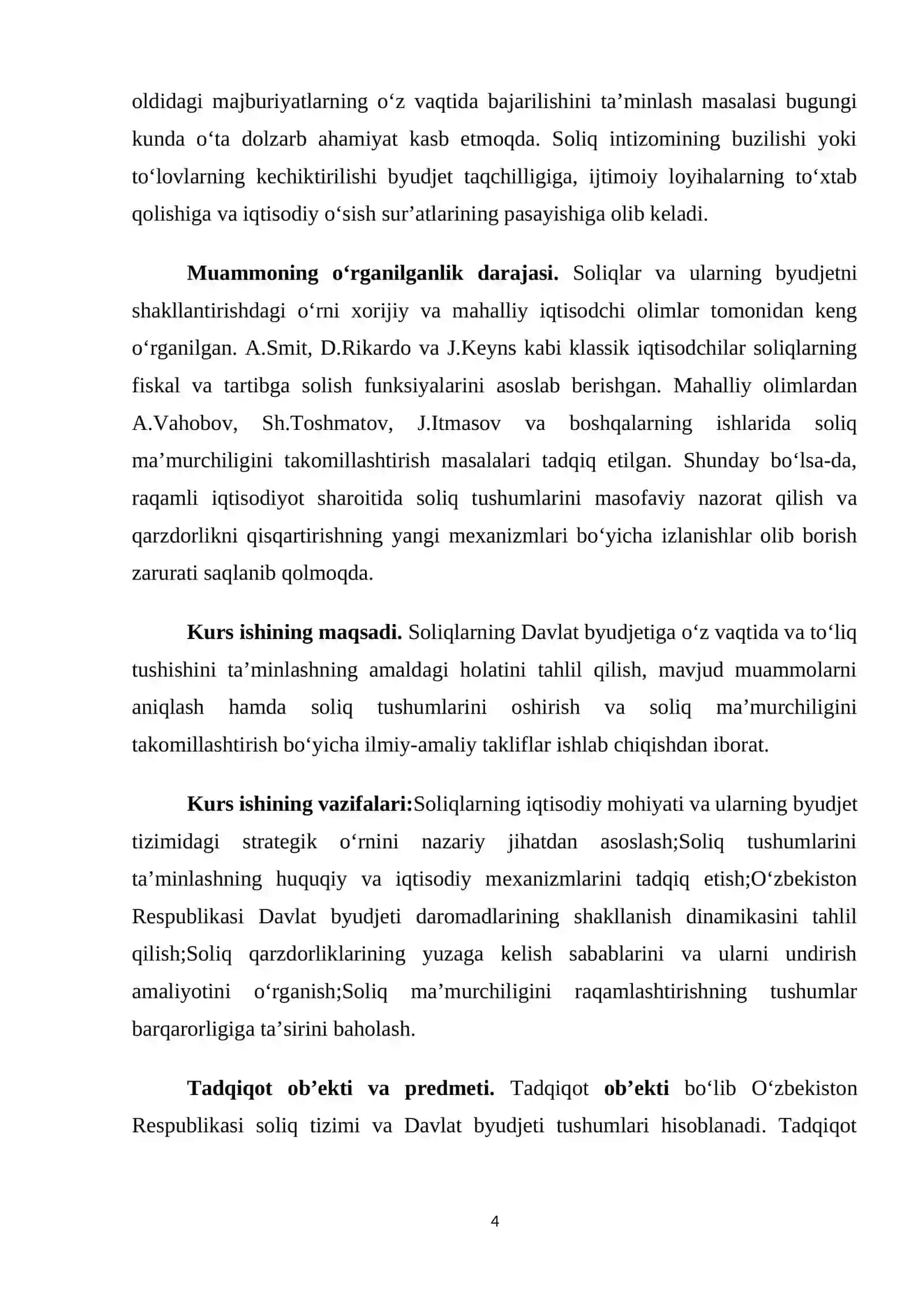 Soliqlarning o‘z vaqtida tushib turishini ta‘minlash masalalari 4