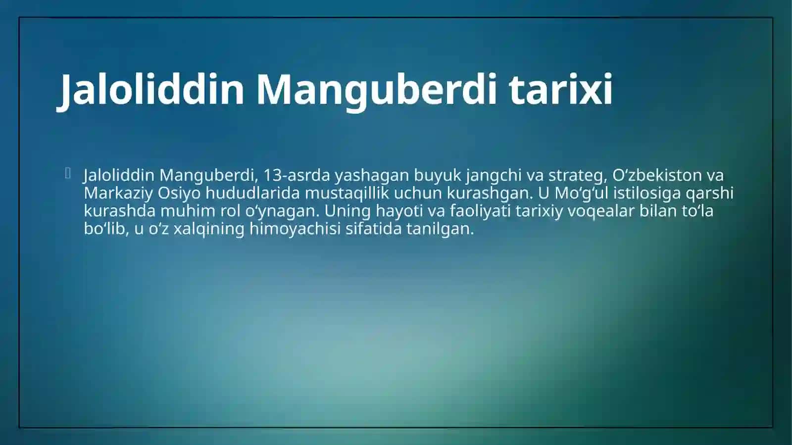 Jaloliddin Manguberdi _Vatan himoyachisi 4