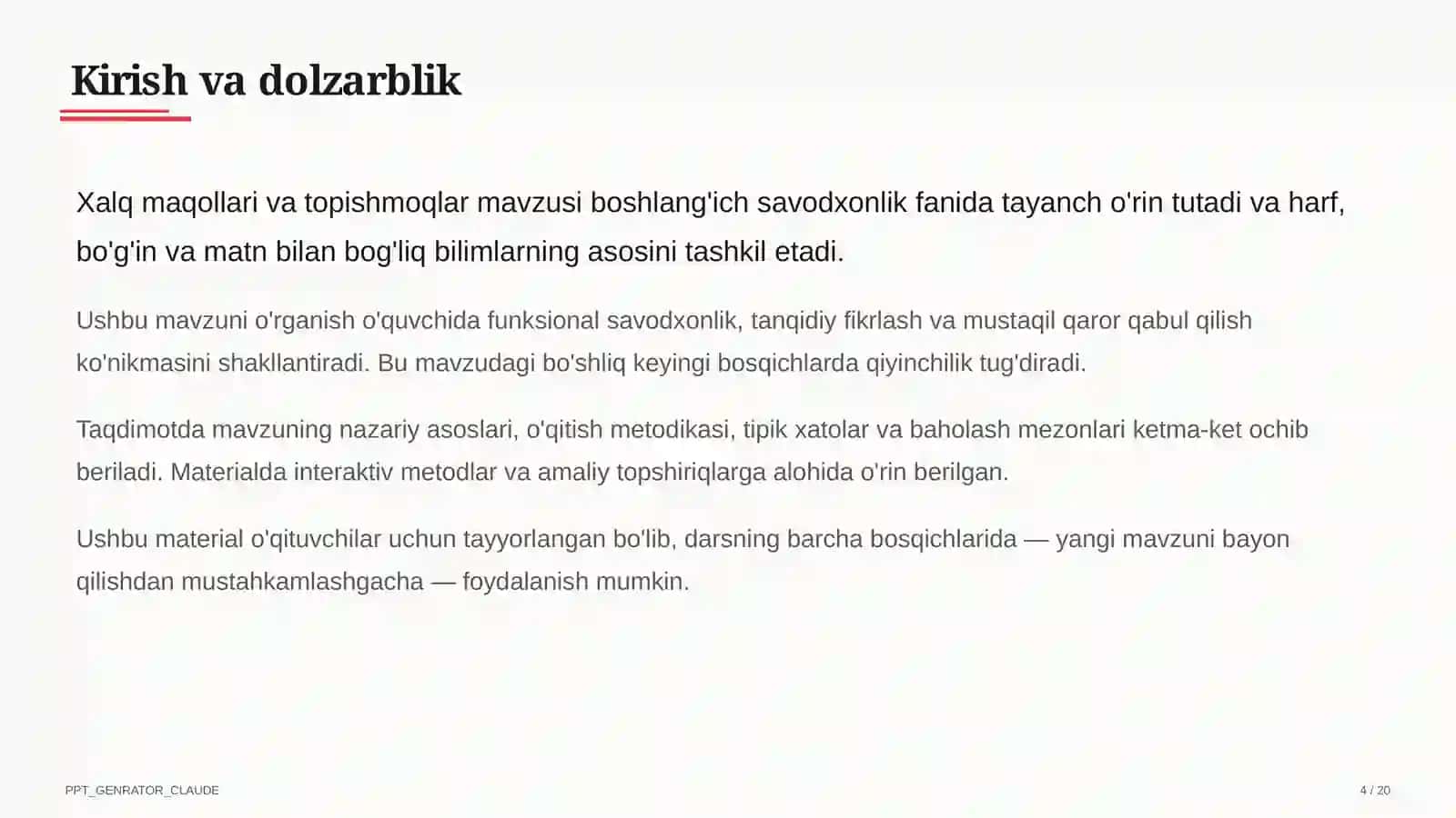 Xalq maqollari va topishmoqlar (2-sinf) 4