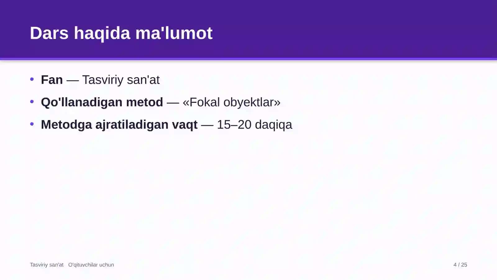 tasviriy san'at darslarida fokal obyektlar metodidan foydalanish 2039 4