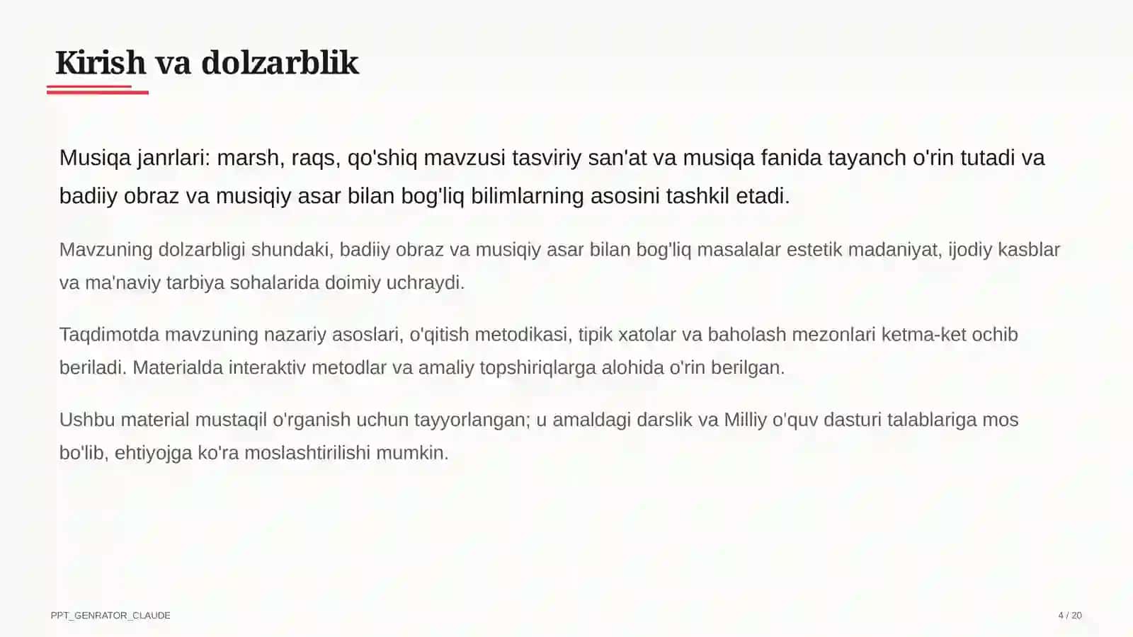 Musiqa janrlari: marsh, raqs, qo'shiq (4-sinf) 4