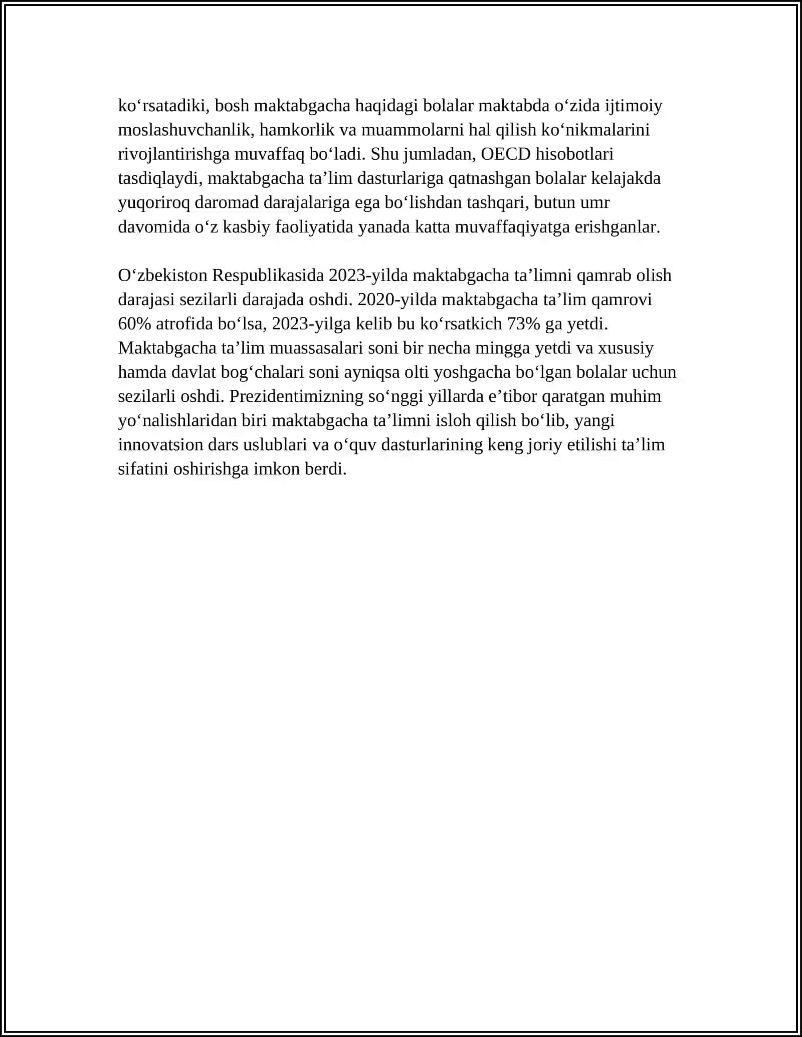 OʻZBEKISTON RESPUBLIKASI MAKTABGACHA TAʼLIM VA TARBIYA TOʼGʻRISIDAGI QONUN 4