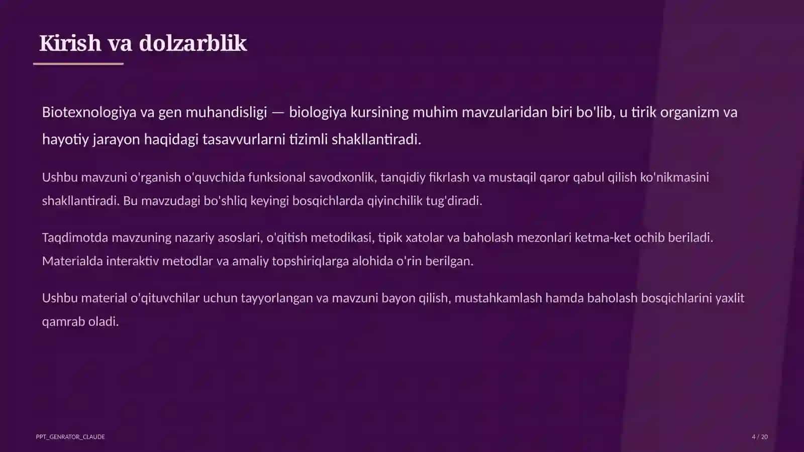 Biotexnologiya va gen muhandisligi (11-sinf) 4
