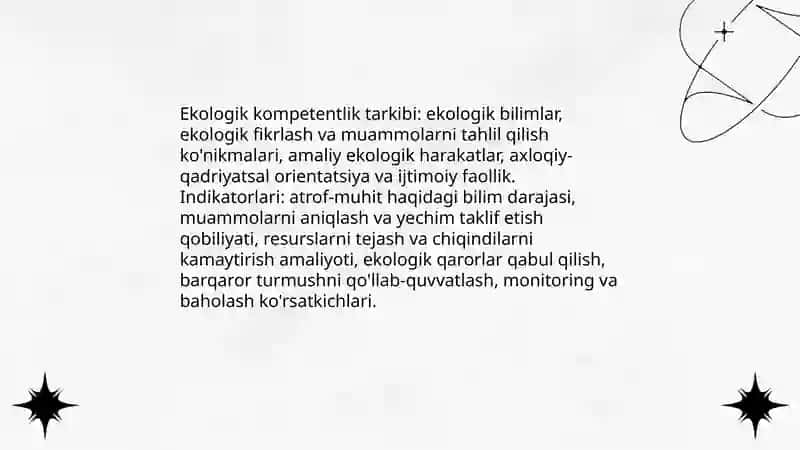 Ekologik ong ahloq va komptentlik 4