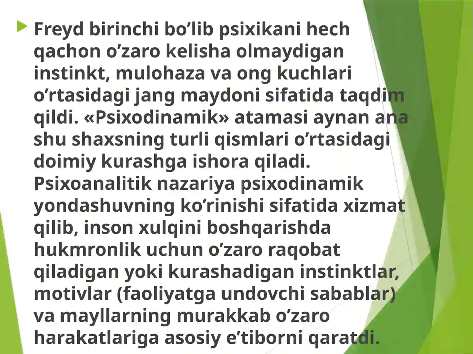 PSIXOANALIZNING PAYDO BO’LIShI VA RIVOJLANIShI 4