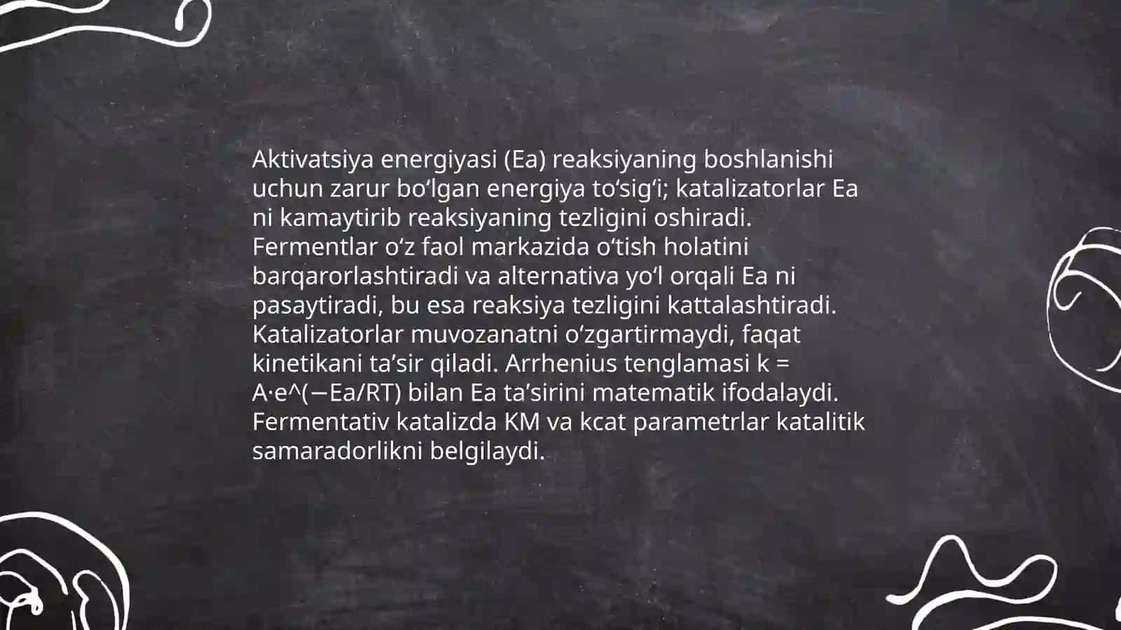 Kataliz nazariyalari. Fermentativ kataliz 4