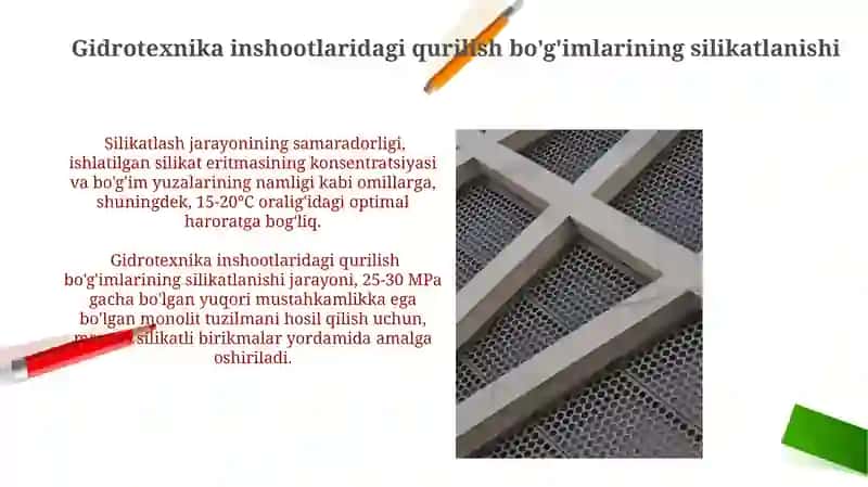 Gidrotexnika inshootlaridagi qurilish choklarini sementatsiyalash va silikatlash 4