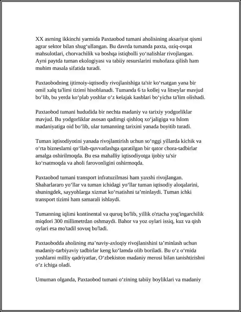 PAXTAOBOD TUMANI HAQIDA 4