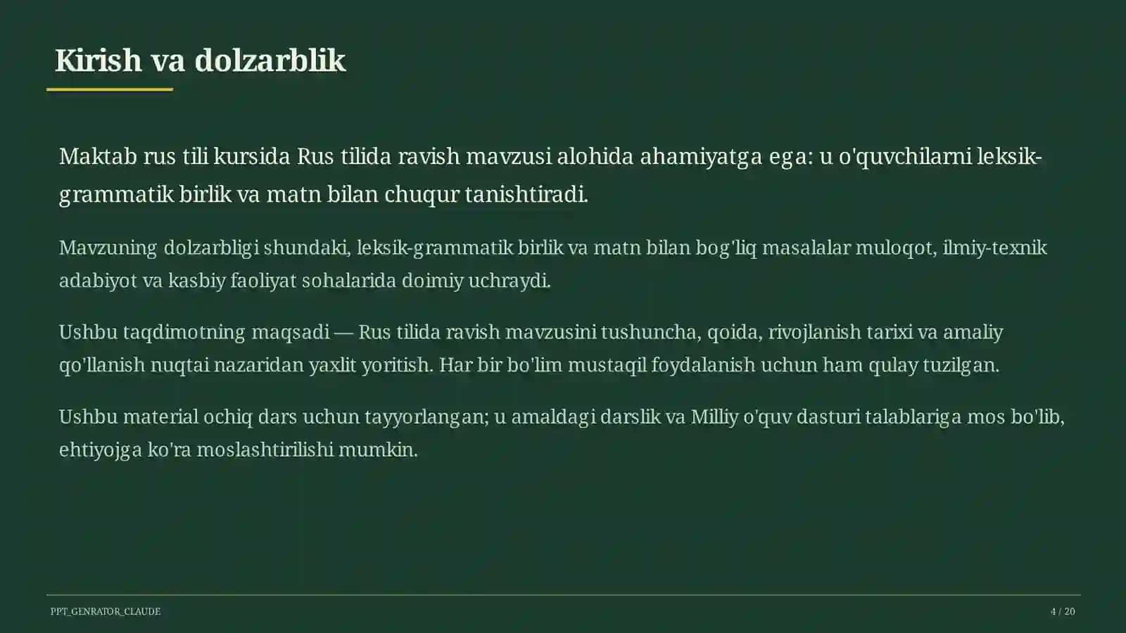 Rus tilida ravish (7-sinf) 4