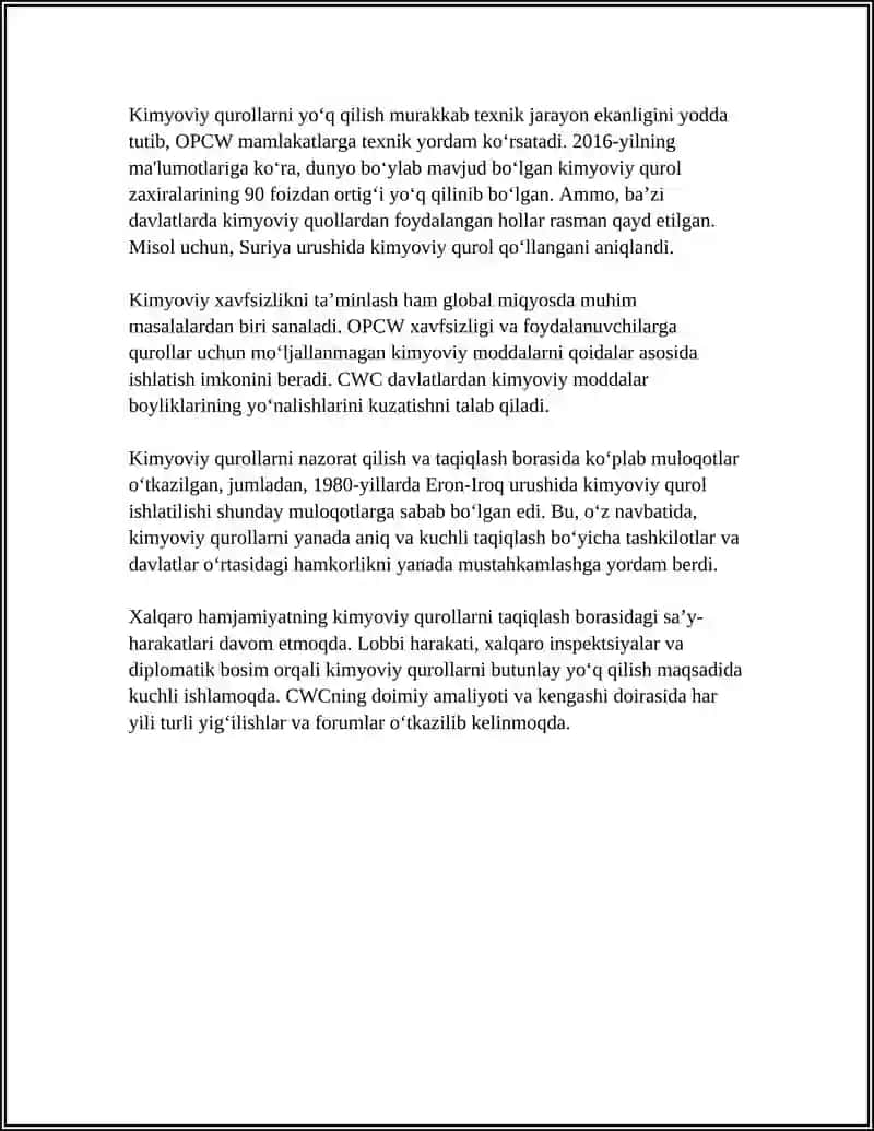 ORGANIZATION FOR THE PROHIBION OF CHEMICAL WEAPONS 4