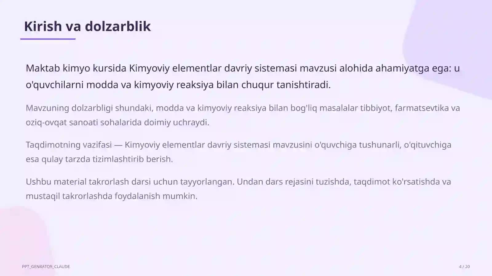 Kimyoviy elementlar davriy sistemasi (8-sinf) 4