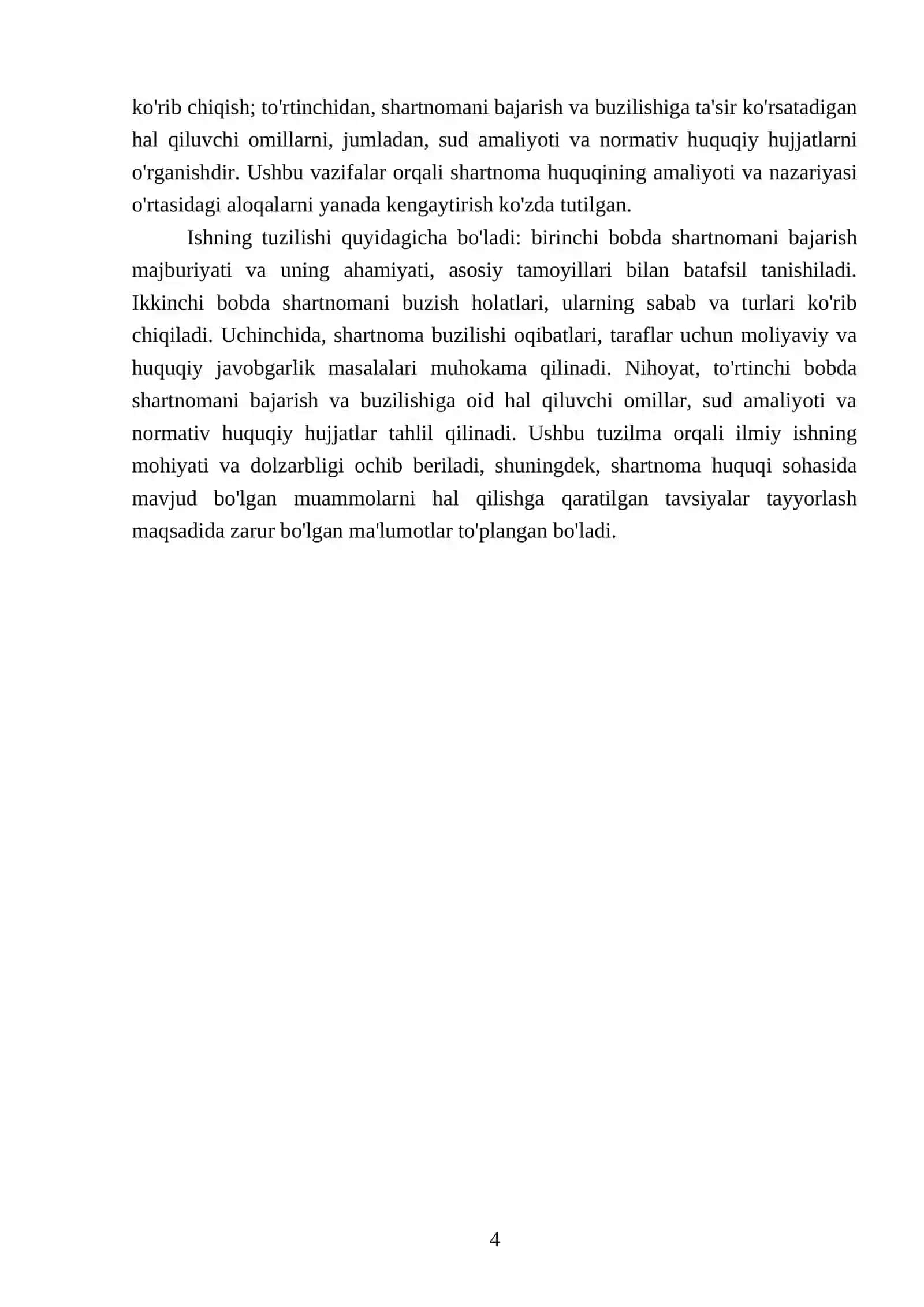Shartnomani bajarish majburiyati va uning buzilishi oqibatlari 4