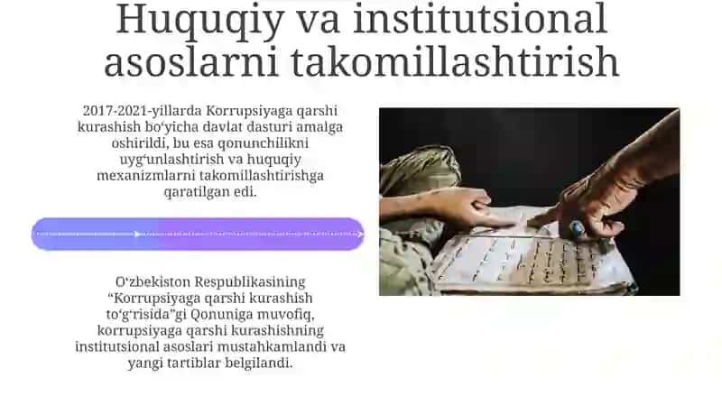 Korruptsiyaga qarshi kurashish bo'yicha qabul qilingan qonun hujjatlari va strategiyalar 4