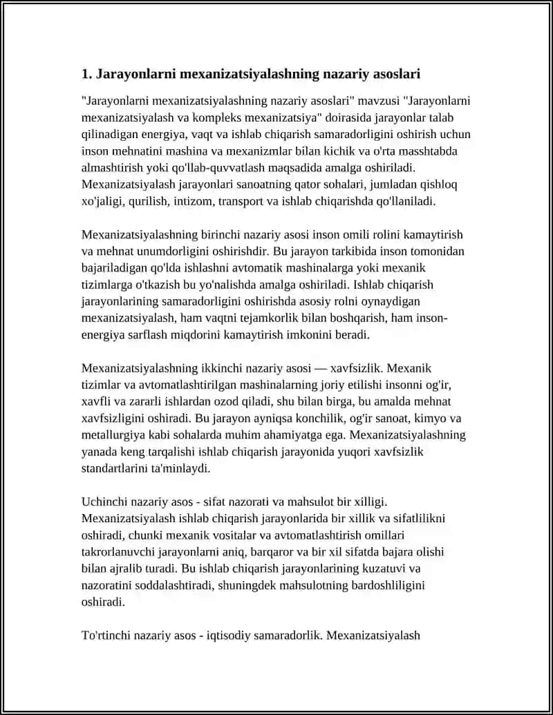 Jarayonlarni mexanizatsiyalashning nazariy asoslari 4