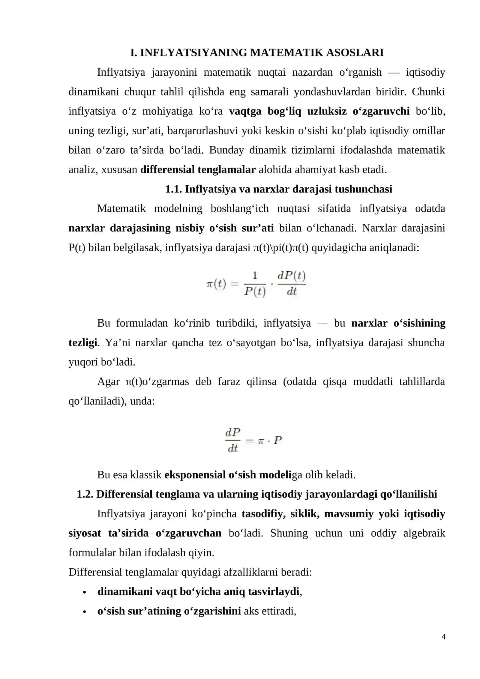 “Matematik modellashtirish" fanidan Mustaqil ish 4