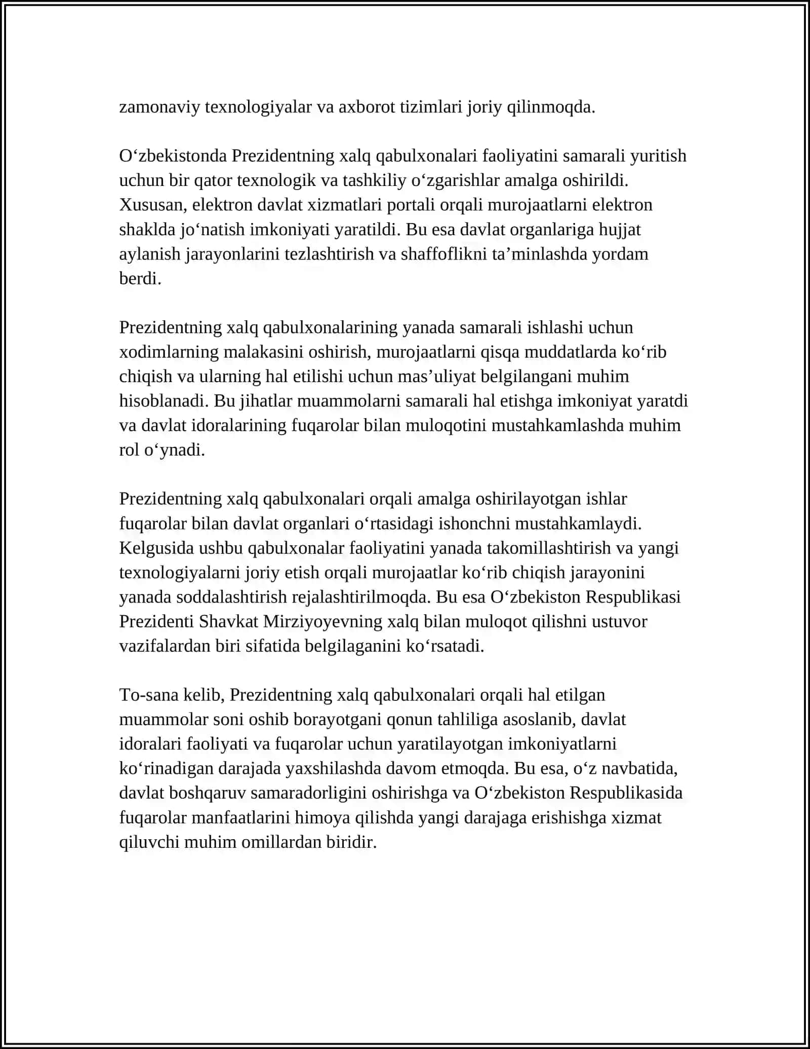 2017 Yildan O'zbekiston Respublikasida Har Bir Tuman va Shaharlarda Prezdentning Halq Qabul Xonalari Ochilishi va Uning Ahamiyati 4