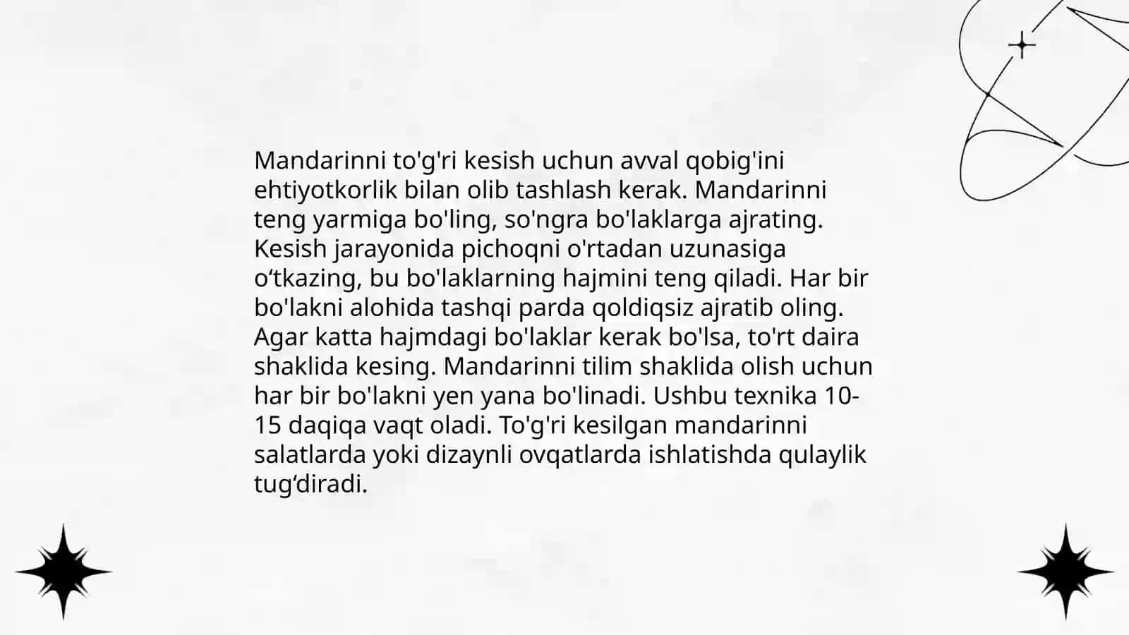 Mandarinni kesish va shakl berish 4