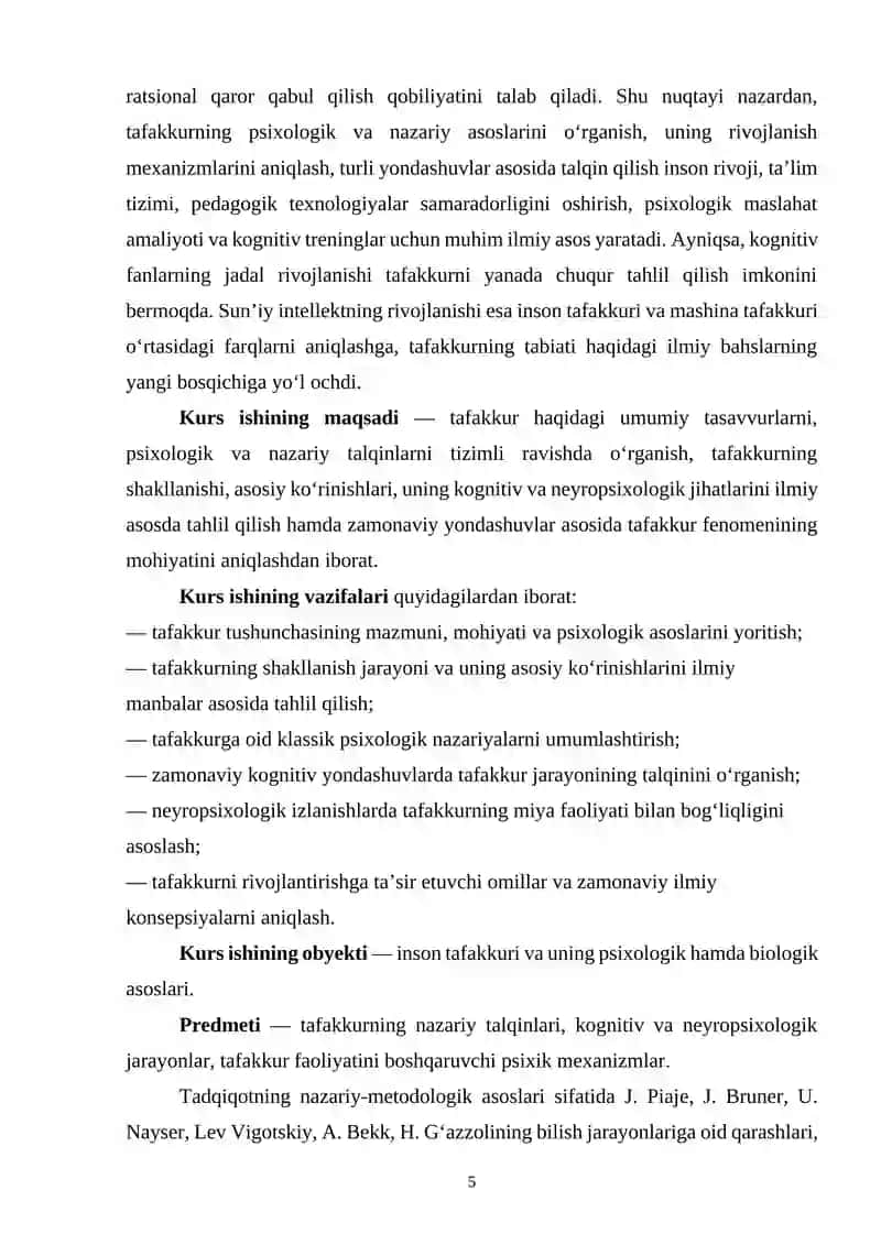 TAFAKKUR: UMUMIY TASAVVURLAR VA NAZARIY YONDASHUVLAR 4