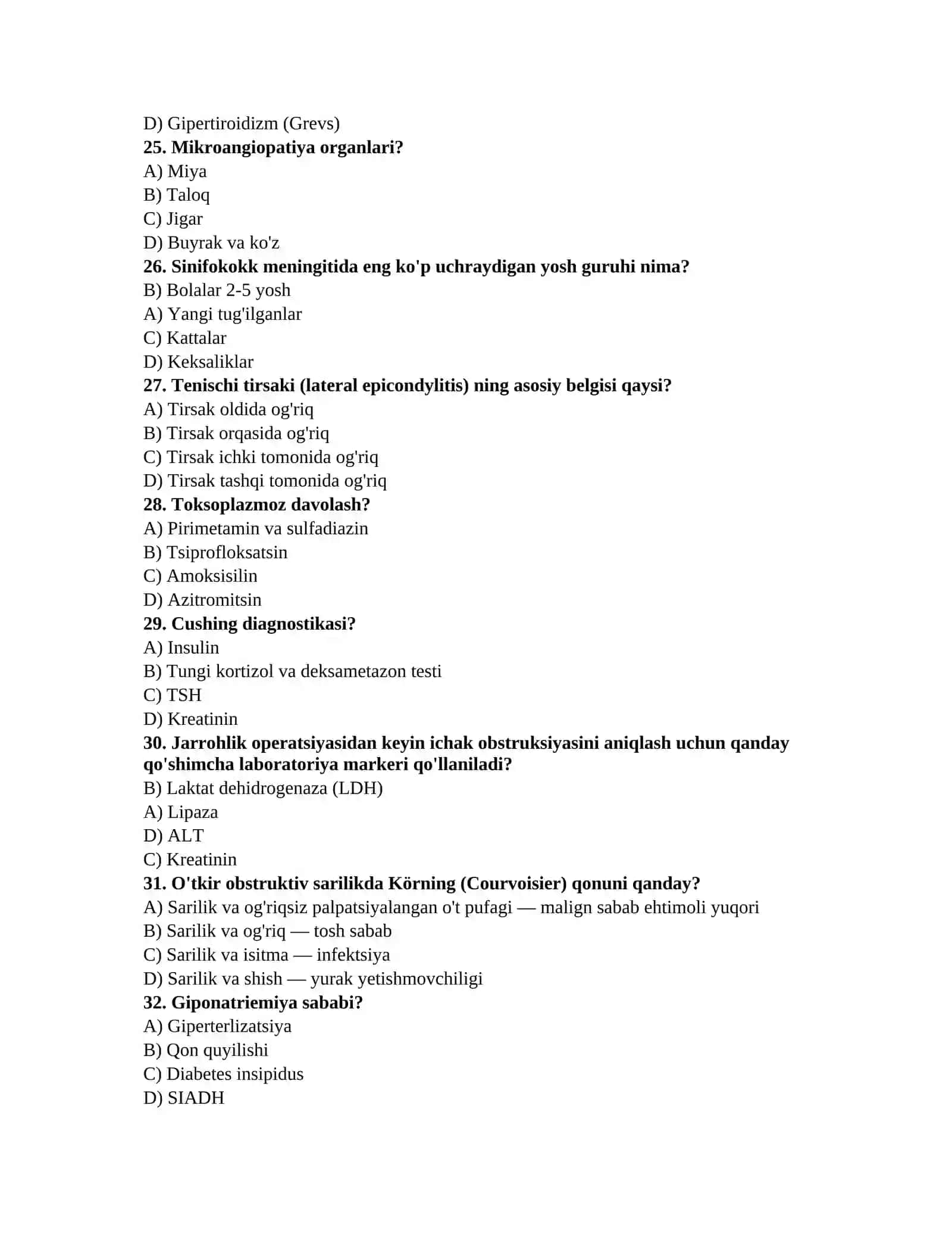 Tibbiyot fanlari testi 4