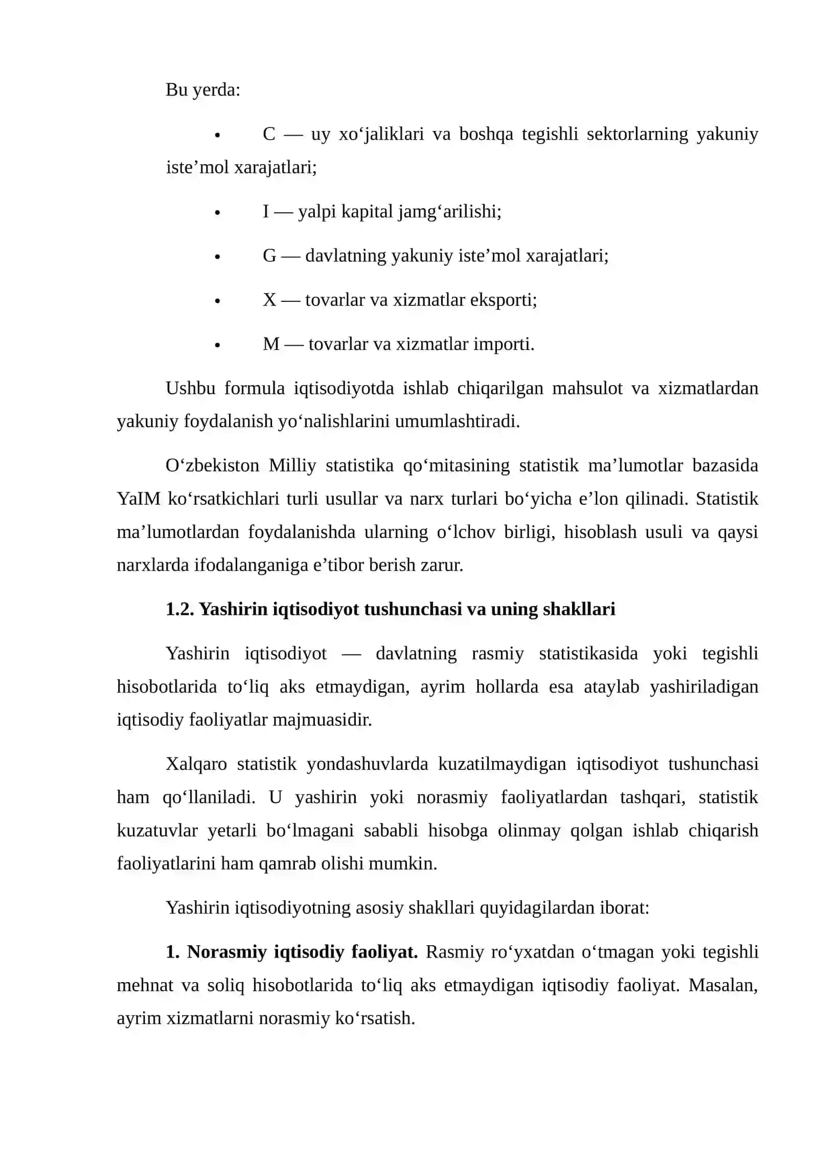 Yashirin iqtisodiyotning YAIMdagi ulushi 4