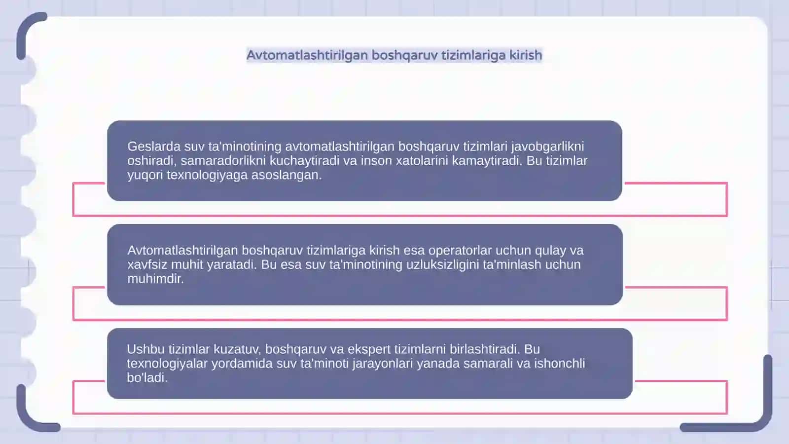 Geslarda suv taʼminotining avtomatlashtirilgan boshqaruv tizimlari 4