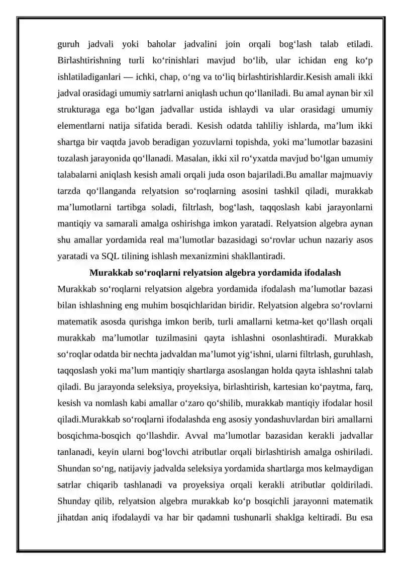 Relyatsion algebra 4