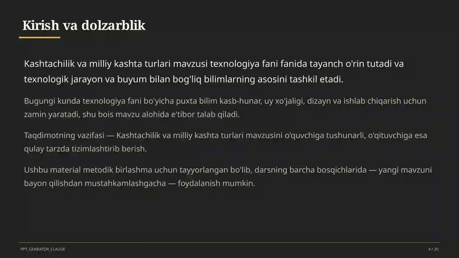 Kashtachilik va milliy kashta turlari (5-sinf) 4