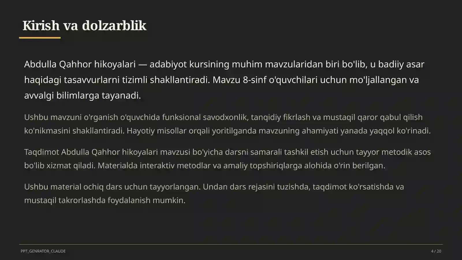 Abdulla Qahhor hikoyalari (8-sinf) 4